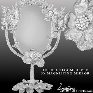 Image of In Full Bloom Silver Magnifying Mirror