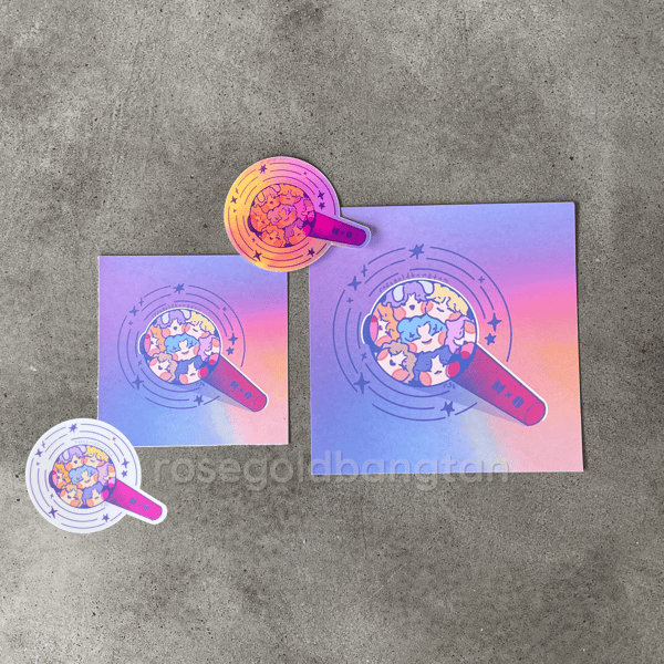 Image of tannie bomb art prints + holographic sticker