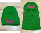 Image of Officially Licensed Gorepot Hot Pink Logo/Kelly Green Beanies and Ski Masks!!