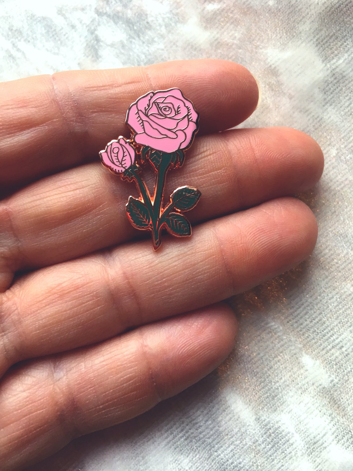 *NEW* Rose Gold and Pink Rose Enamel Pin
