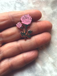 Image 1 of *NEW* Rose Gold and Pink Rose Enamel Pin