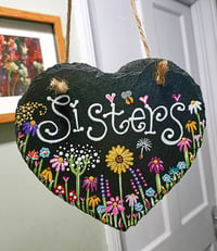 Image 4 of Personalised floral slate heart