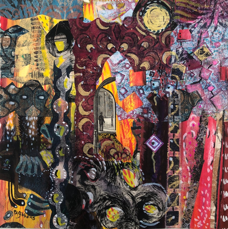 Image of How to Get There from Here : Abstract Narrative Collage on Paper