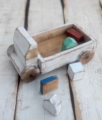 HANDMADE wooden car SET white