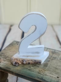 Image 2 of Handmade wooden number TWO  white 23cm