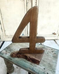 Handmade wooden number  4  rustic 31cm