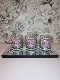 MIRROR TRAY AND CANDLE SET