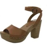 BROWN & TAN PLATFORM BLOCK HEELS