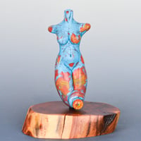Image 1 of XL. Petite Water & Fire Goddess - Flamework Glass Sculpture