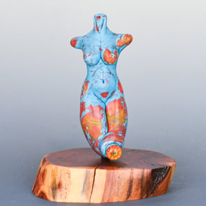 Image of XL. Petite Water & Fire Goddess - Flamework Glass Sculpture