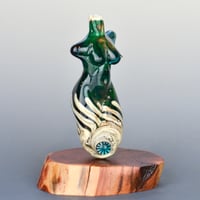 Image 2 of XXXL. Curvy Dark Teal Goddess - Flamework Glass Sculpture