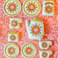 Image 4 of Retro Kitchen Teatime Set Cut and Sew Panel