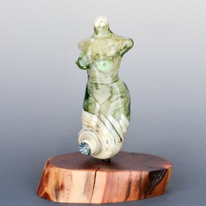 Image of XXL. Pale Sea Green Seaside Goddess - Flamework Glass Sculpture