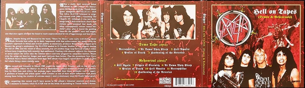 SLAYER - HELL ON TAPES (DEMOS AND REHEARSALS) DIGIPAK CD