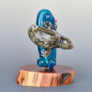 Image of XXXXL. Diving Harbor Seal Glass Sculpture #2 - Flamework Glass Sculpture