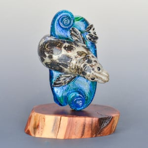 Image of XXXXL. Diving Seal Glass Sculpture #3 - Flamework Glass Sculpture