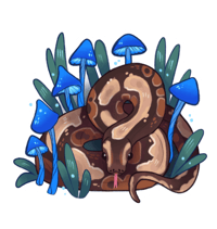 Image of Mushroom Ball Python Holographic Sticker