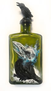 Image of "Skeleton Crow" Potion Bottle Painting