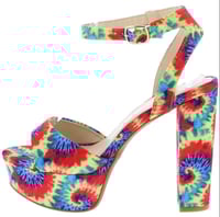 Image 1 of MULTICOLORED PLATFORM HEELS