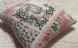 Image of Swan Cross Stitched Pincushion