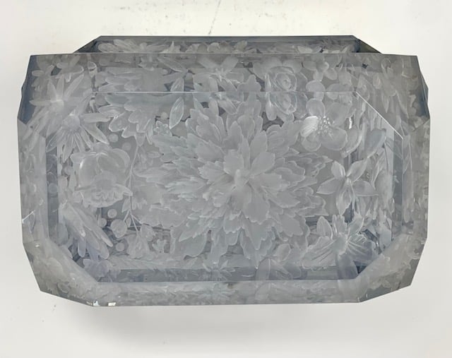 Image of  Extra Large Victorian Lucite Box-Watery Blue