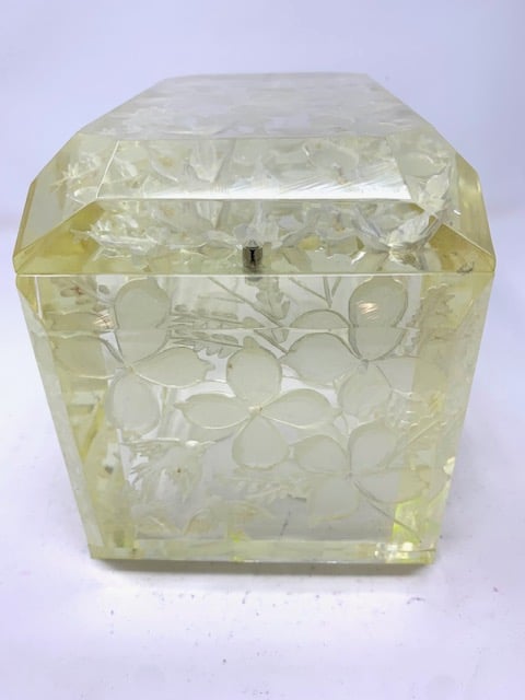 Image of Extra Large Victorian Lucite Box- Pale Yellow