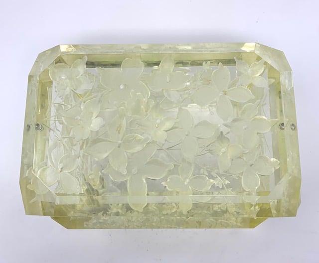 Image of Extra Large Victorian Lucite Box- Pale Yellow