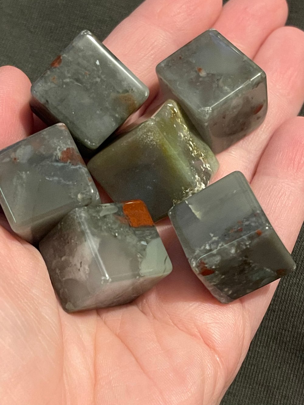 Image of African bloodstone cubes 