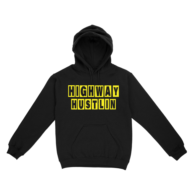 Highway Hustlin Black Hoodie "waffle house"