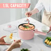Topwit 1.5L Electric Hot Pot - Portable Ramen Cooker and Non-Stick Frying Pan for Pasta.