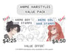 Anime Hair Stamps Value Pack