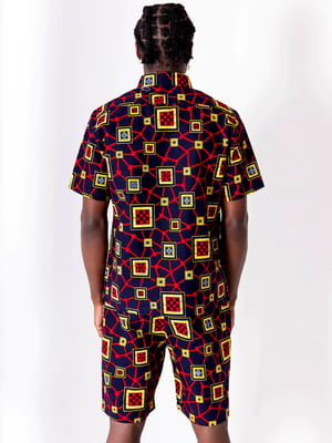 Image of African Print Shirt and Shorts - Adi