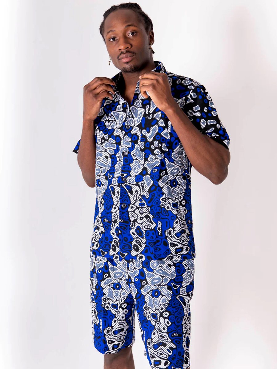 Image of African Print Shirt and Shorts - Tondri