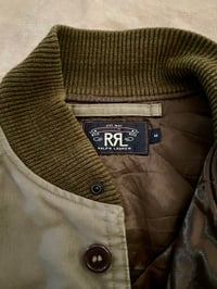 Image 4 of RRL LEATHER-TRIM COTTON BOMBER JACKET