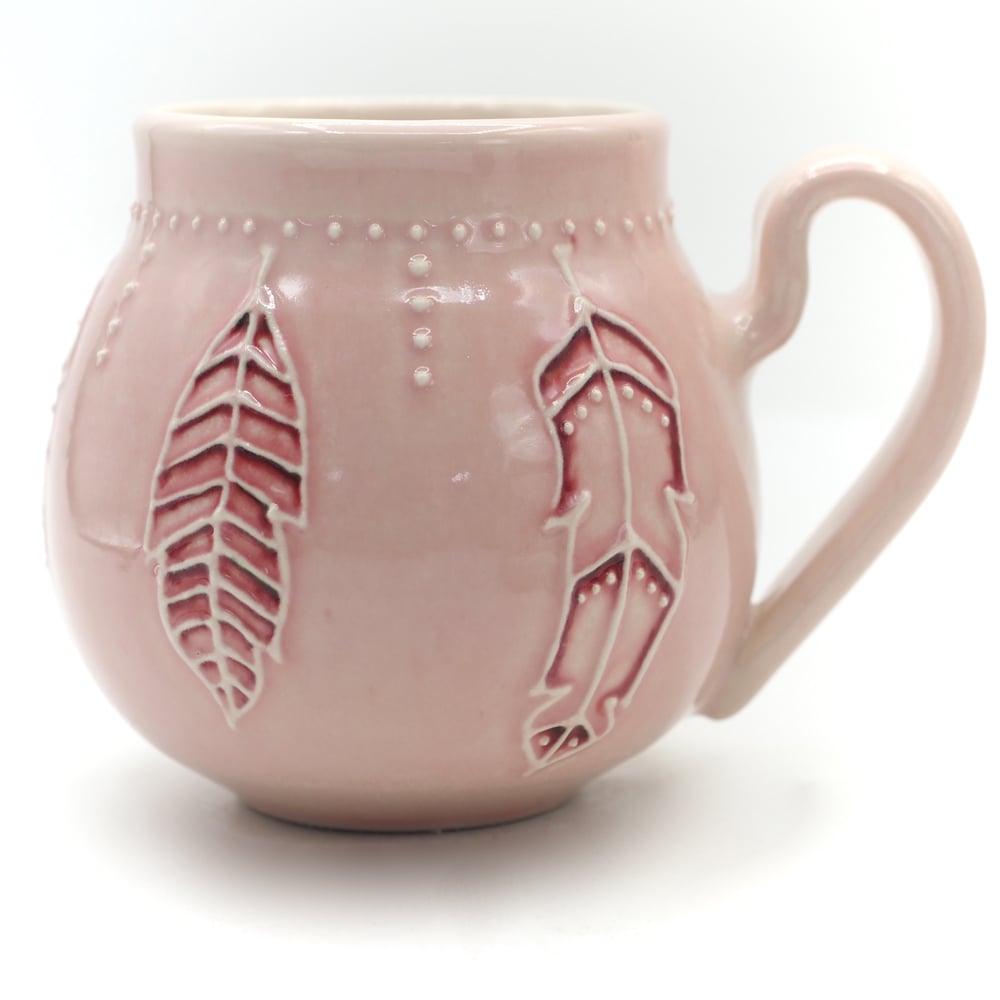 Image of Pink Feather Mug 02