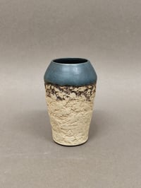 Image 1 of Petit vase en grès et émail bleu/vert