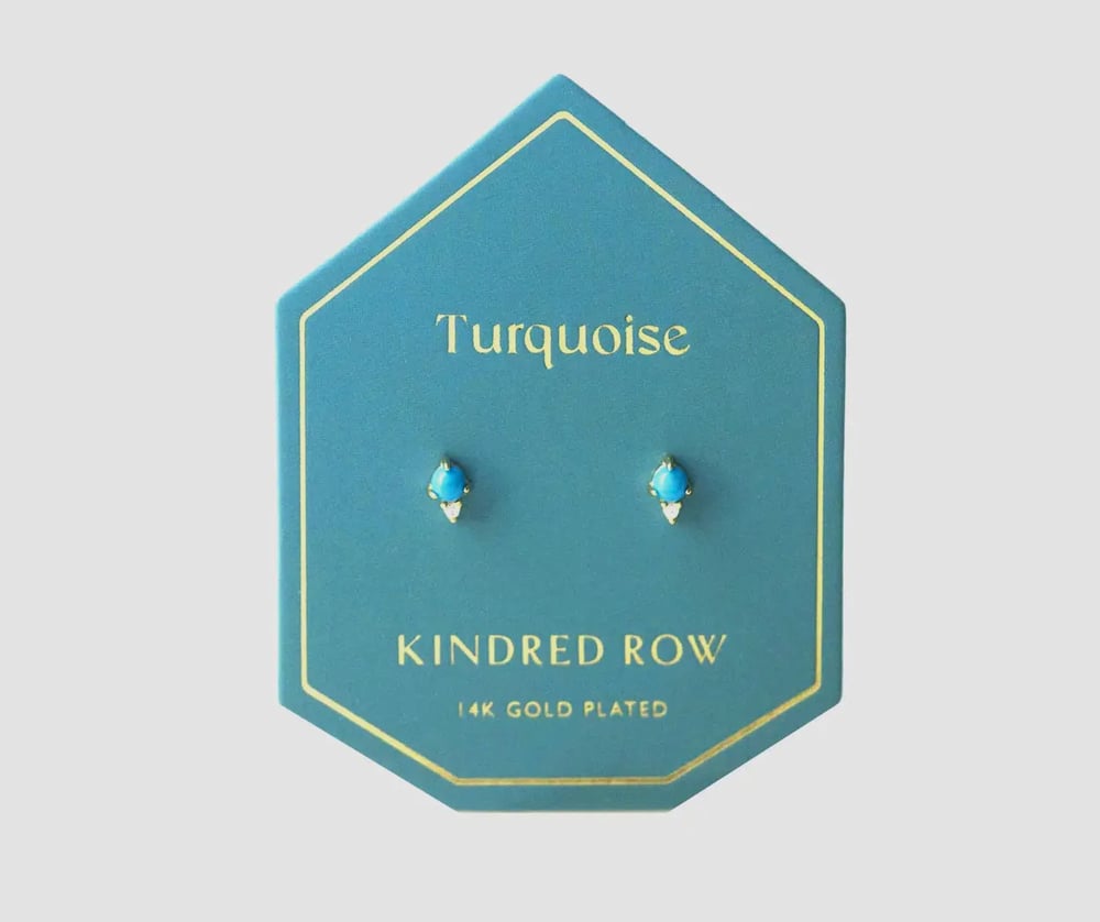 Image of Turquoise Gemstone Stud Earrings 
