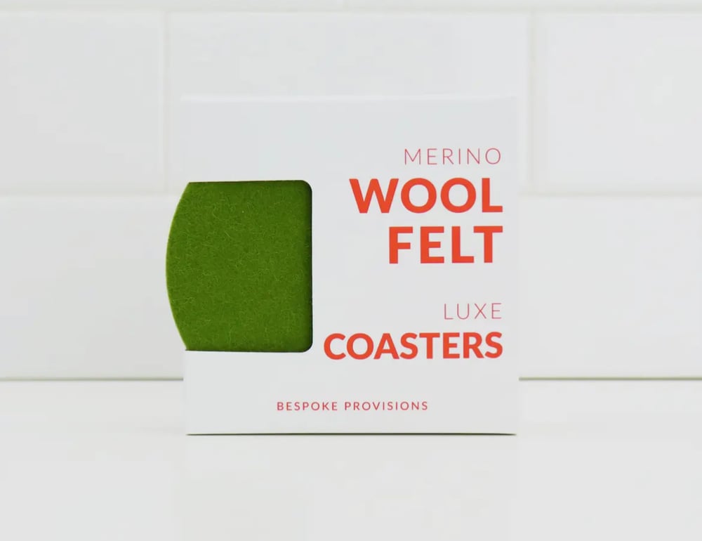 Image of Wool Felt Coasters- Green