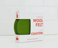 Image 2 of Wool Felt Coasters- Green
