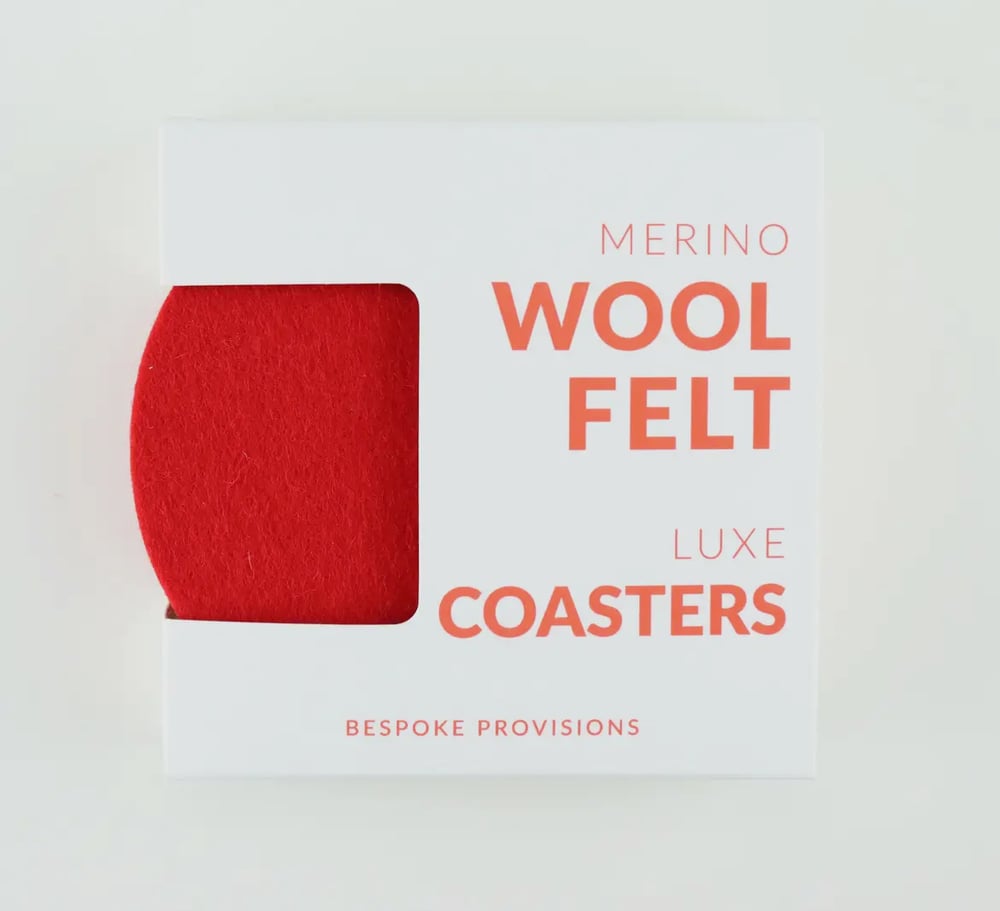 Image of Wool Felt Coasters - Red