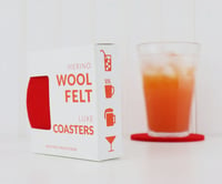 Image 2 of Wool Felt Coasters - Red
