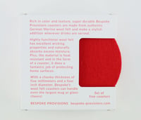 Image 3 of Wool Felt Coasters - Red