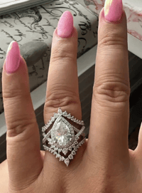 Image 3 of Pear Love Diamond Simulated Ring