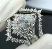 Image 2 of Pear Love Diamond Simulated Ring