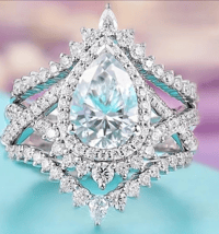 Image 1 of Pear Love Diamond Simulated Ring