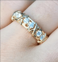Image 3 of XOXO Gold Plated Moissanite Diamond Eternity Band