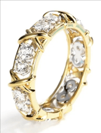 Image 2 of XOXO Gold Plated Moissanite Diamond Eternity Band