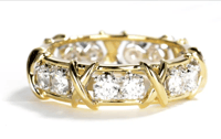 Image 1 of XOXO Gold Plated Moissanite Diamond Eternity Band