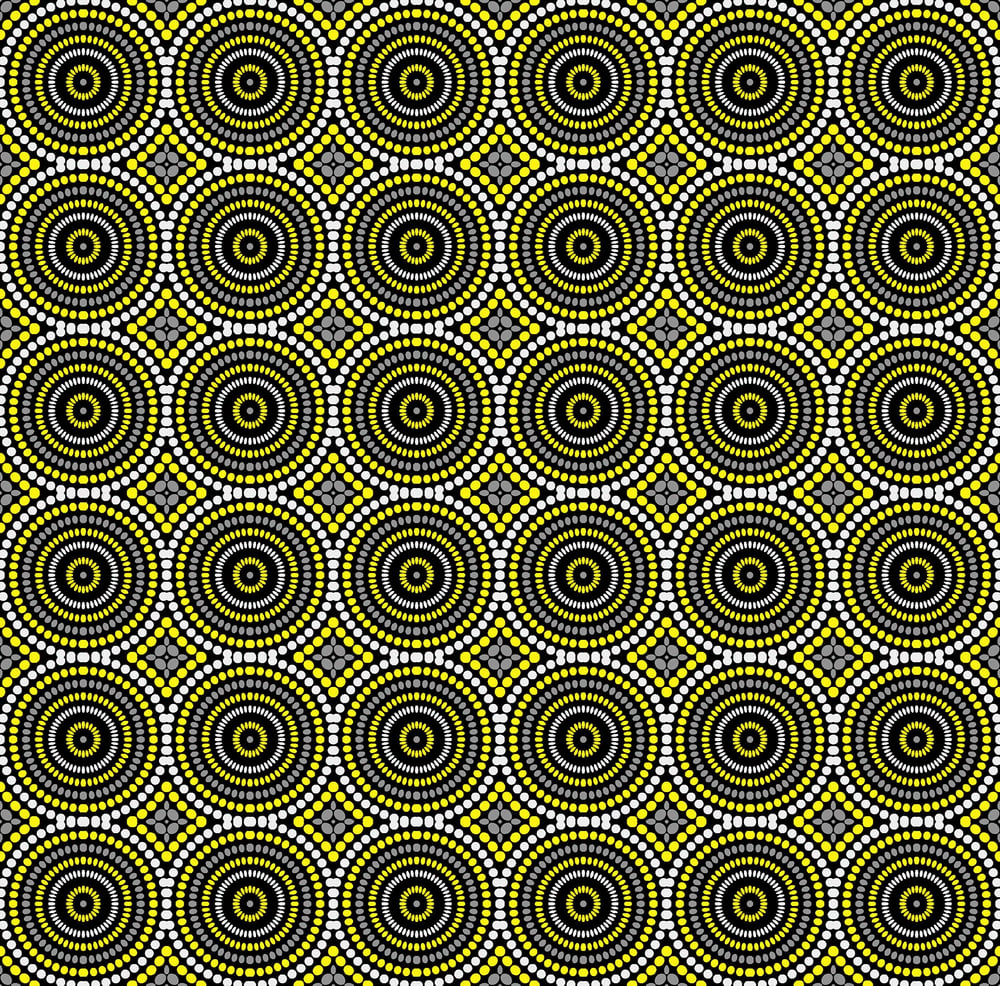 Geo Pop Mosaic Dots Yellow/Gray - 2 5/8 yd piece for $19 YGP-004
