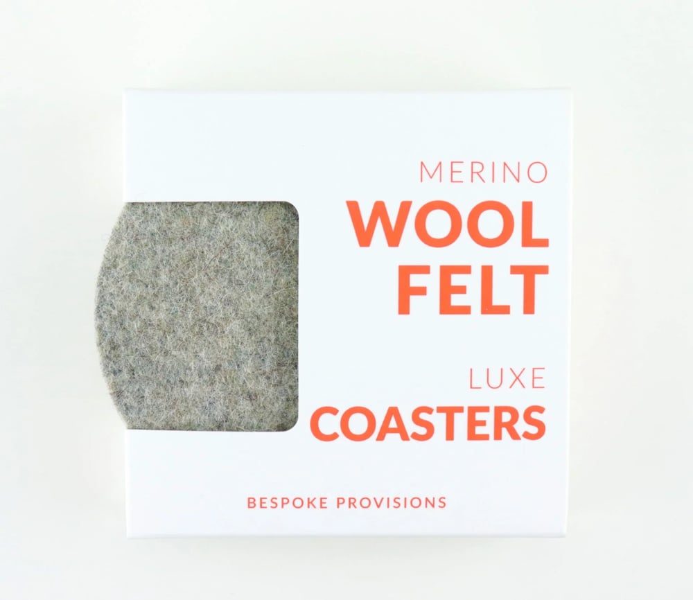 Image of Wool Felt Coasters - Grey